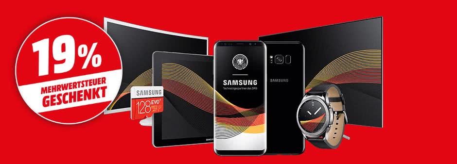 MediaMarkt: 19% Mehrwertsteuer auf Samsung-Produkte sparen